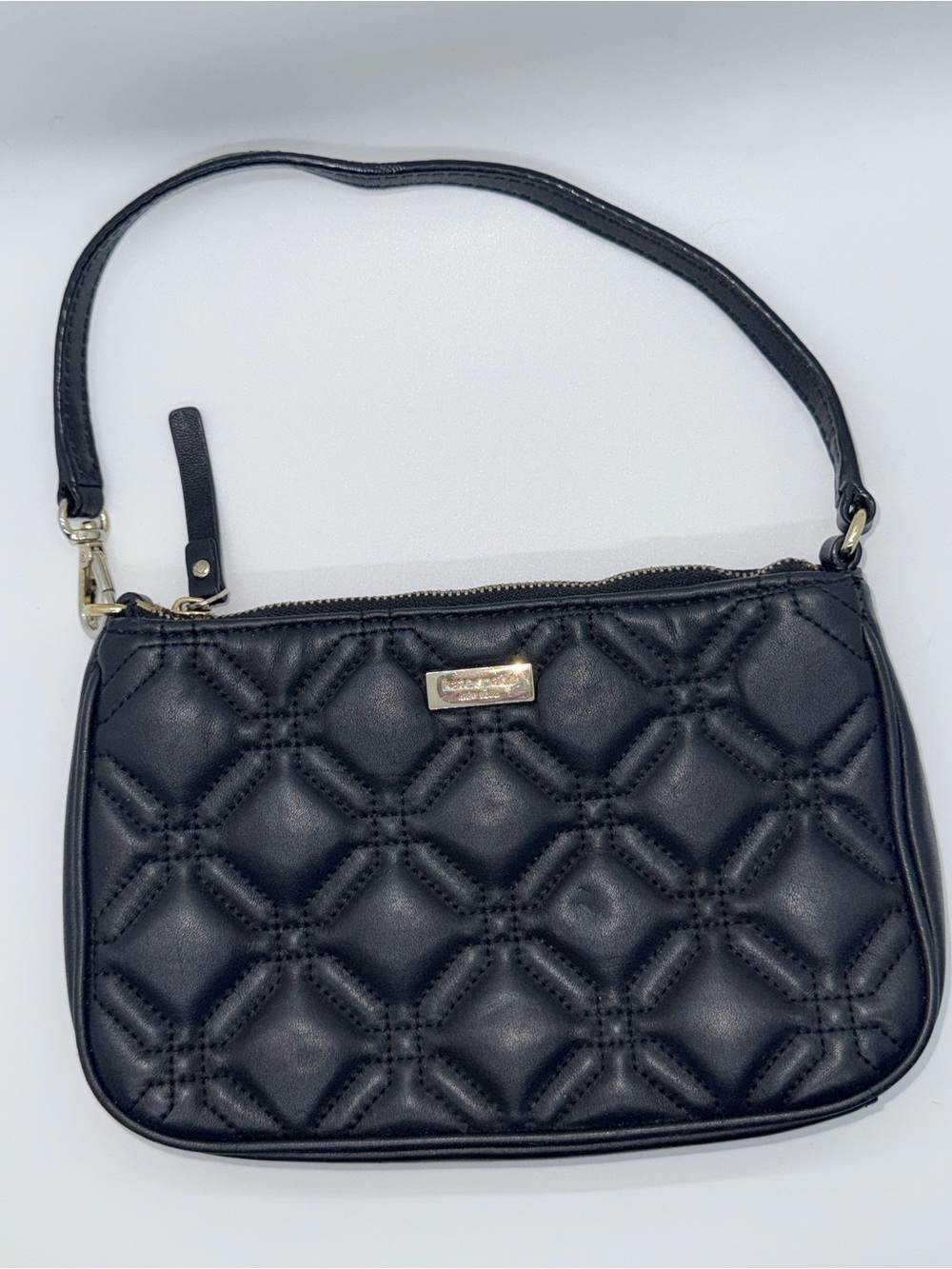 Kate Spade Black Quilted Leather Pouch Wristlet Y2K mini bag - Picture 16 of 16